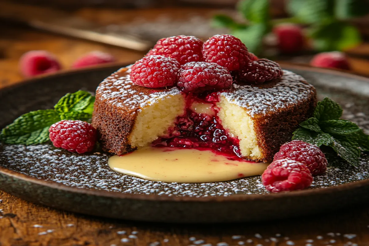 White Chocolate Raspberry Lava Cake