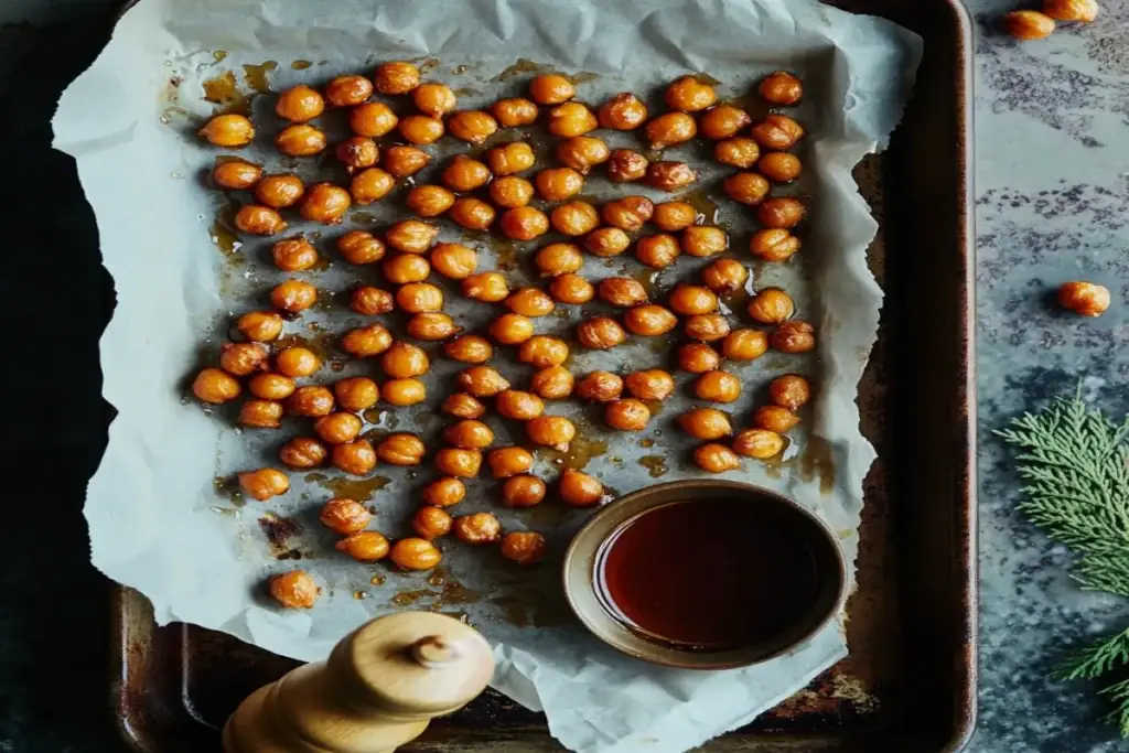 Sweet Roasted Chickpeas Snack with Maple And Cinnamon
