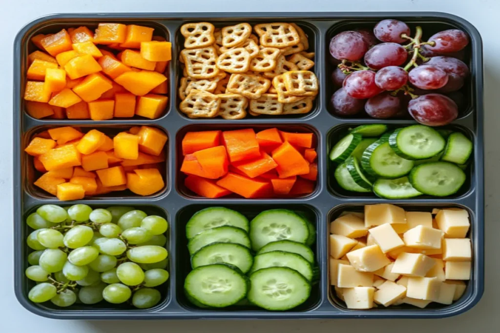 DIY snack box with healthy kid-friendly ingredients