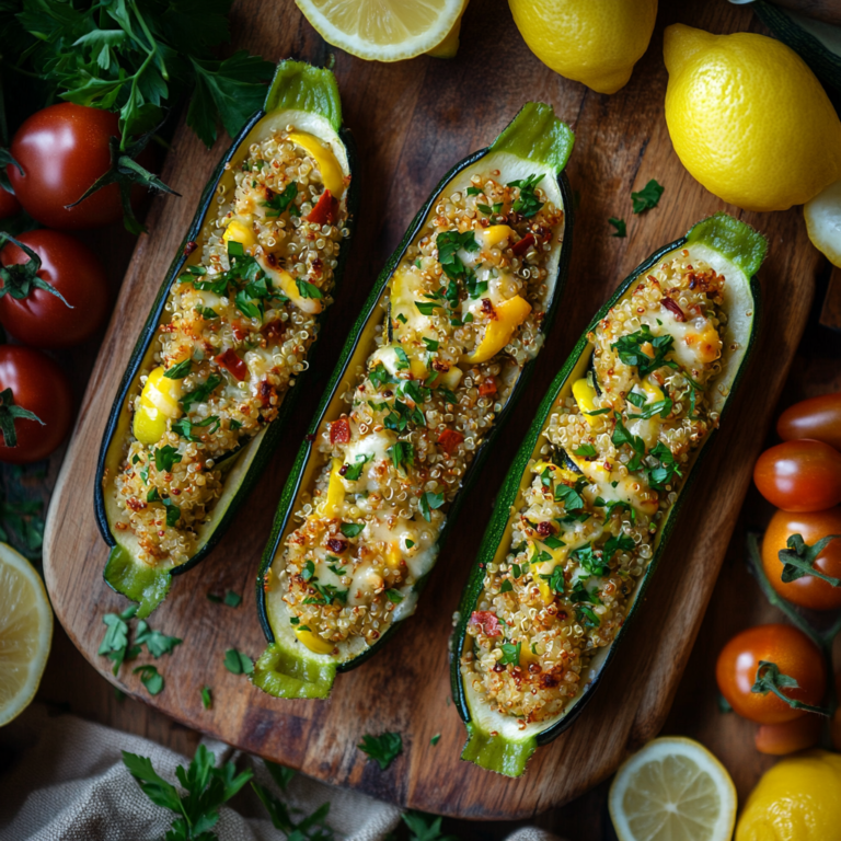 quinoa stuffed zucchini boats