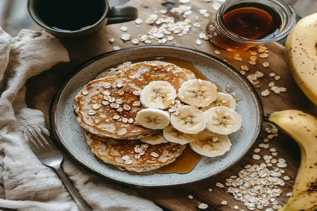 Banana Oat Pancakes-Healthy