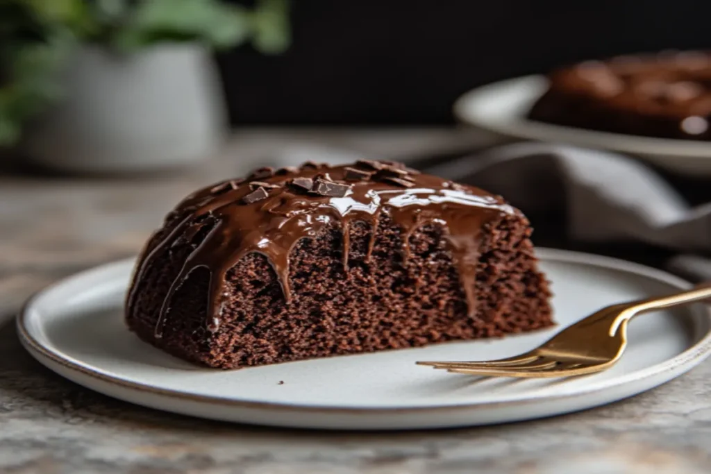 one-bowl chocolate cake with glaze