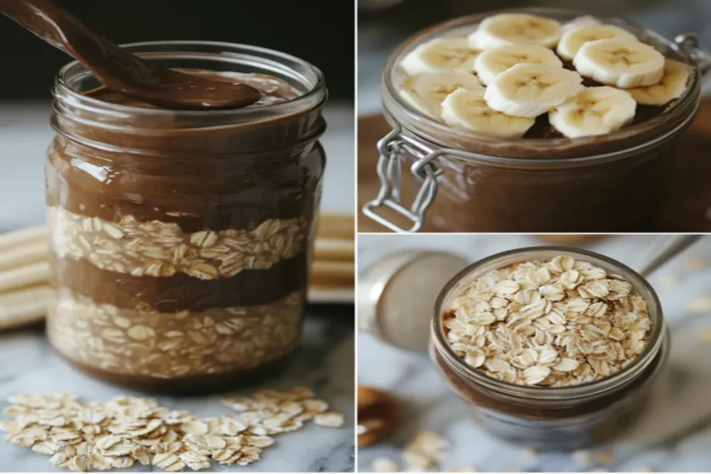 step by step espresso overnight oats preparation